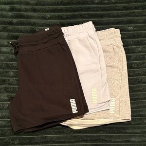Puma Shorts Trio - Black, Light Blue, and Grey